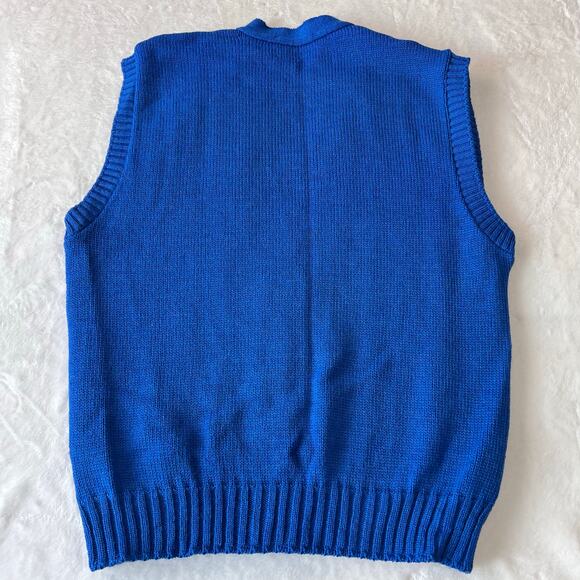 Pendleton Vintage Royal Blue Wool Cable Knit Sweater Vest Women's SZ Medium USA - Picture 2 of 7